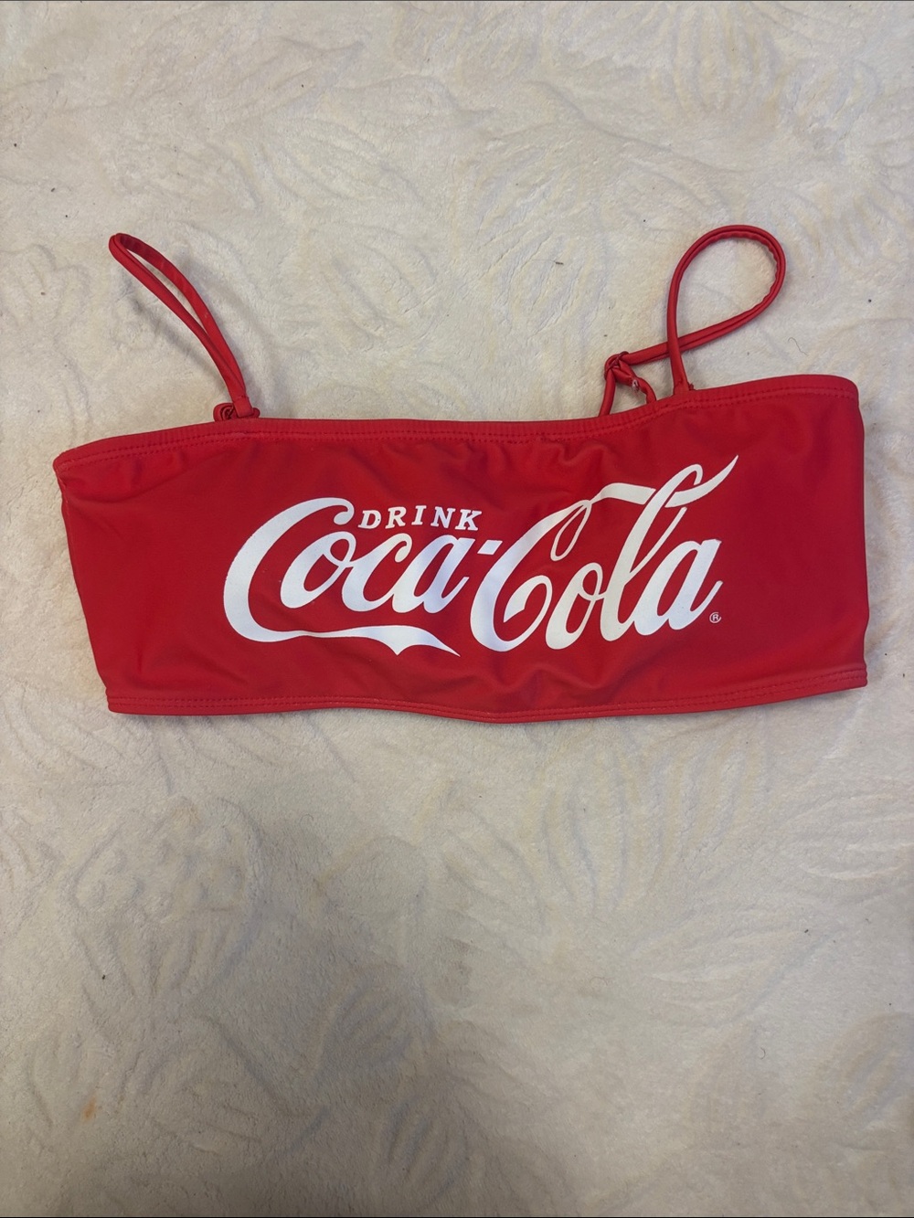 Coca Cola Red Girls' Logo Bandeau Swim Top